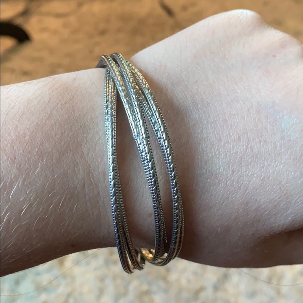 Set of 6 silver bangles